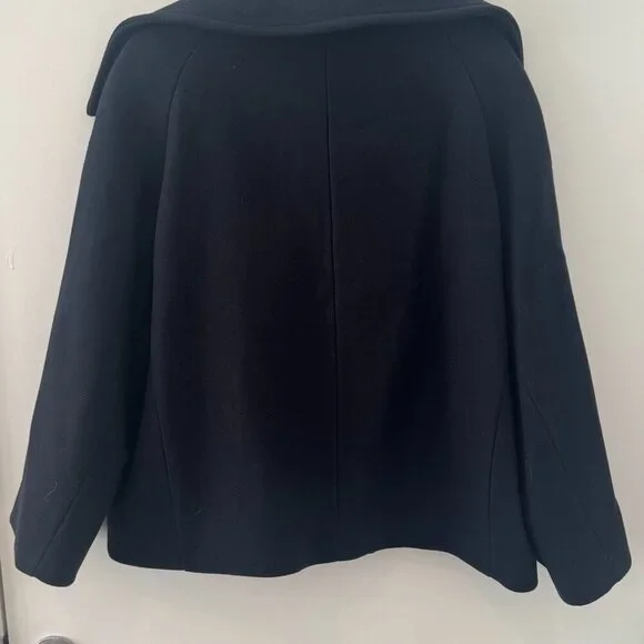 NWT Zara Navy Wool Blend Jacket - Size L - Picture 4 of 5